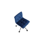 Glamour Home Amali Blue Velvet Adjustable Height Swivel Office Chair