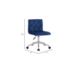Glamour Home Amali Blue Velvet Adjustable Height Swivel Office Chair