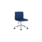 Glamour Home Amali Blue Velvet Adjustable Height Swivel Office Chair