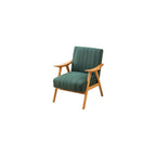 Upholstered Reading Chair Solid Wood Armchair Living Room Single Sofa Lounge Chairs Thick Cushion,Mid-Century Accent Chair with High Back for Waiting Room(/Grey)
