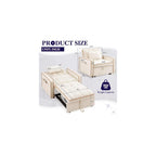 Convertible Sleeper Chair Bed, 3 in 1 Modern Velvet Pull Out Sofa Bed, Small Tufted Single Sleeper Chair with Adjustable Backrest/Pillow for Living Room, Small Spaces, Apartment, Office, Beige
