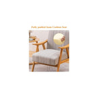 Upholstered Reading Chair Solid Wood Armchair Living Room Single Sofa Lounge Chairs Thick Cushion,Mid-Century Accent Chair with High Back for Waiting Room(/Grey)