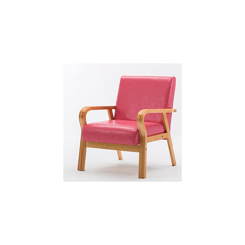Mid Century Modern Leather Accent Chair - Comfy Upholstered Lounge Chair with Armrests for Living Room, Bedroom, Office & Dorm - Stylish Reading Chair with Backrest
