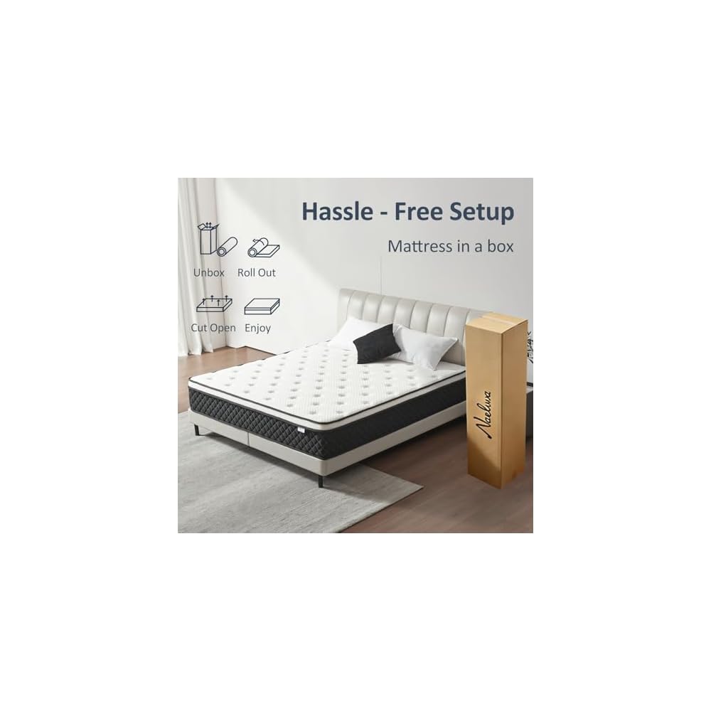 Full Size Mattress, 12 Inch Full Mattress in a Box, Pocket Spring