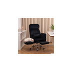 Wide Cross Legged Office Chair for Big and Tall with Footrest,Black
