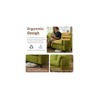 87 Inch Sectional Sofa Couch,L Shaped Couch with Chaise,Chenille Modular Sectional Sofa for Living Room.（Green）