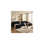 U Shaped Cloud Couch Sectionals,151" Large Comfy Black Sectional Couches for Living Room,Oversized Fluffy Modular Sectional Sofas,Chenille Big 6 Seat Sofa Set USB Port Central Console Ottoman