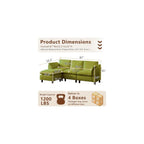 87 Inch Sectional Sofa Couch,L Shaped Couch with Chaise,Chenille Modular Sectional Sofa for Living Room.（Green）