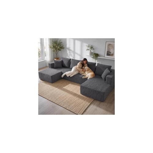 Boneless Couch Modular Sectional Sofa, Oversized U Shaped