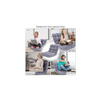 GIANTEX Folding Floor Chair with Back Support, 14 Adjustable Position, Padded Sleeper Bed, Couch Recliner, Gaming Floor Chairs for Adults, Meditation, Living Room (Grey)