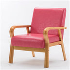 Mid Century Modern Leather Accent Chair - Comfy Upholstered Lounge Chair with Armrests for Living Room, Bedroom, Office & Dorm - Stylish Reading Chair with Backrest