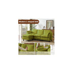 87 Inch Sectional Sofa Couch,L Shaped Couch with Chaise,Chenille Modular Sectional Sofa for Living Room.（Green）